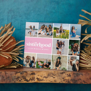 Sisterhood Modern Square 10 Photos Collage Plaque