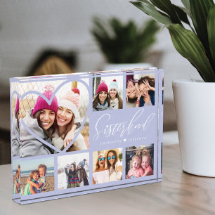 Sisterhood Script BFFs Heart 7 Photo Grid Collage Block
