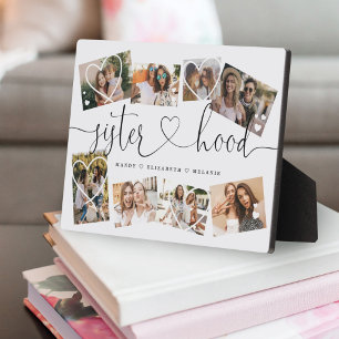 Sisterhood Script   Gift For Sisters Photo Collage Plaque