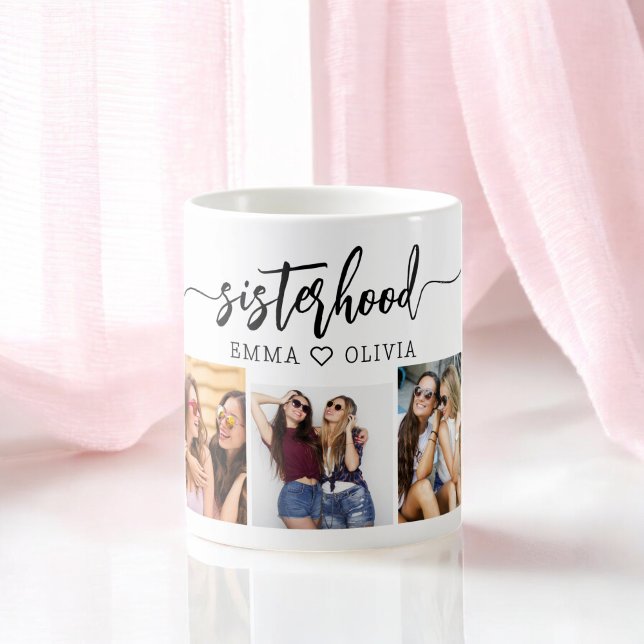 Sisterhood Sisters 3 Photo Collage Keepsake Coffee Mug (Creator Uploaded)