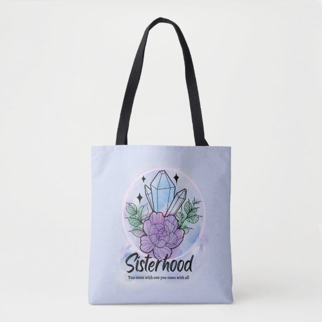 Sisterhood Spells: Empowering Witchy Design Tote Bag (Front)