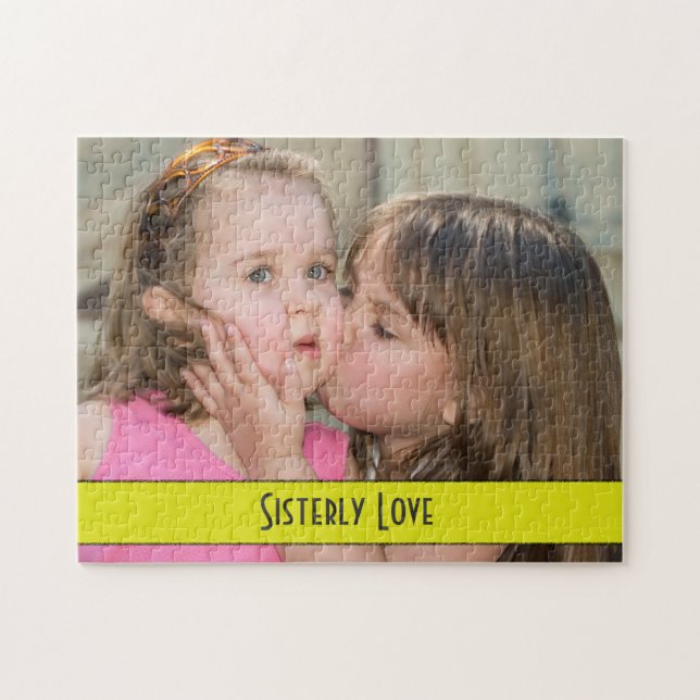 Sisterly Love - Sister Kissing Her Sister Puzzle (Horizontal)