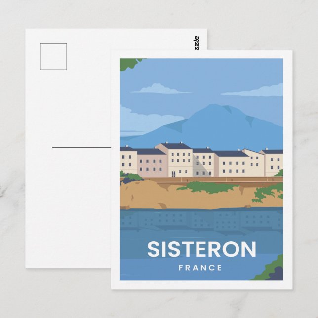 Sisteron France Famous Travel Place Illustration Postcard (Front/Back)