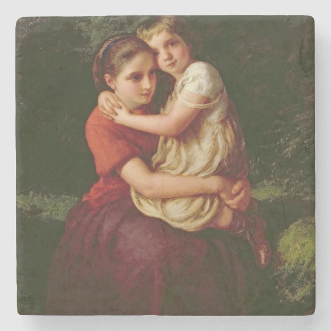 Sisters, 1868 stone coaster (Front)