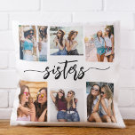 Sisters 6 Photo Collage Keepsake Gift Cushion<br><div class="desc">Celebrate sisterhood with the Sisters 6 Photo Collage Keepsake Gift Throw Pillow. Personalised with a beautifully arranged collage of six cherished photos, it captures the special moments shared between sisters. Crafted from high-quality materials, this pillow adds a stylish and sentimental touch to any space, perfect for displaying on a bed...</div>