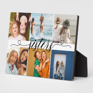 Sisters 6 Photo Collage Personalised Cute Gifts Plaque