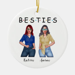 Sisters are best friends for life - Personalised Ceramic Tree Decoration