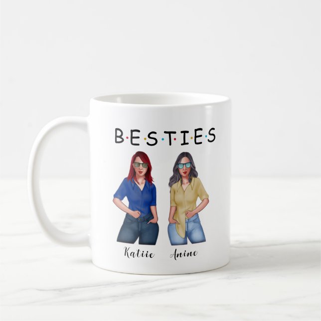 Sisters are best friends for life-Personalised Mug (Left)