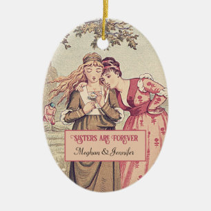 Sisters Are Forever Vintage Regency Christmas  Ceramic Tree Decoration