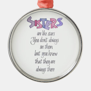 Sisters are like Stars Metal Tree Decoration