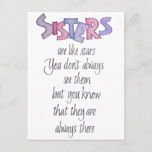Sisters are like Stars Postcard