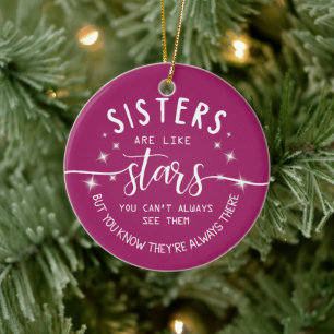 Sisters Are Like Stars Sentimental Quote Ceramic Tree Decoration