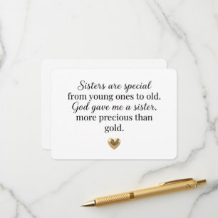 Sisters Are Special God Gave Me a Sister  Enclosure Card