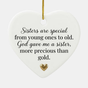 Sisters Are Special God Gave Me a Sister Heart  Ceramic Tree Decoration