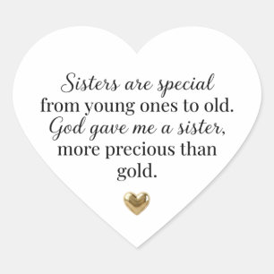 Sisters Are Special God Gave Me a Sister Heart Sticker