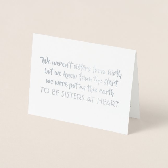 Sisters at Heart - Sweet Bridesmaid Proposal Foil Card (Front)
