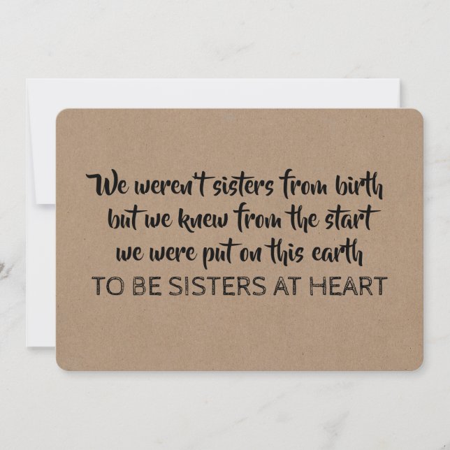 Sisters at Heart - Will You Be My Bridesmaid Invitation (Front)