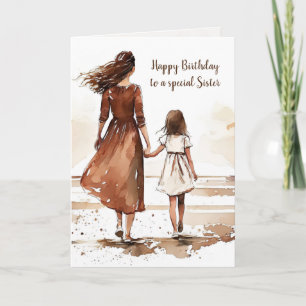 Sisters Beach Watercolor Painting Card
