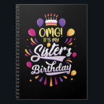 Sister's Birthday Cake Funny Brother Notebook<br><div class="desc">Sister's Birthday Cake Funny Brother. Family Sisters Birthday Celebration.</div>