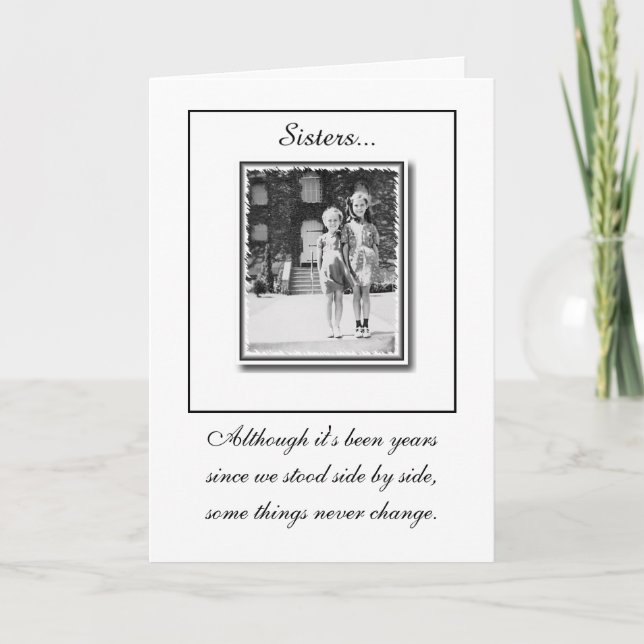 "Sisters" Birthday Card -Black&White (Front)