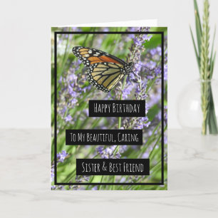 Sister's Birthday Card, Pretty Purple Flowers Card
