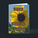 Sister's Birthday Card, Pretty Sunflowers Card<br><div class="desc">Pretty yellow sunflowers,  nature photography sister's quote,  birthday card.</div>