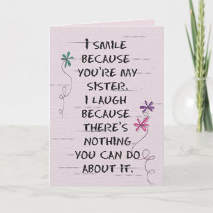 Sister's Birthday with glitter flowers Card
