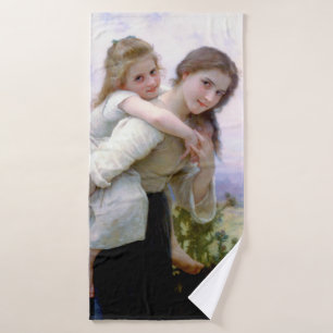Sisters, Bouguereau Bath Towel