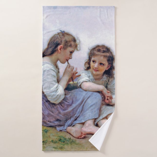 Sisters, Bouguereau Bath Towel (Bath Towel)