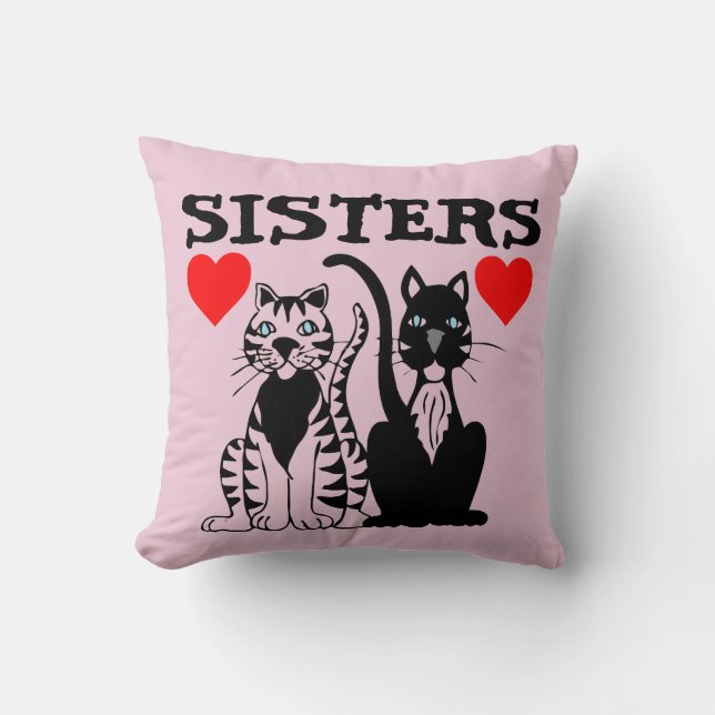 SISTERS CAT PILLOW FOR SISTER (Front)