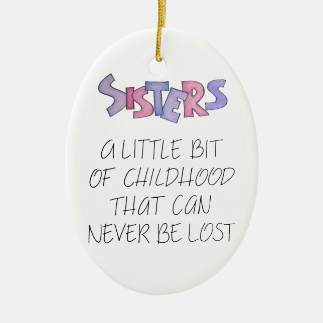 Sisters Ceramic Tree Decoration (Front)