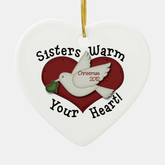 Sisters Christmas Dove 2012 Ceramic Tree Decoration (Front)