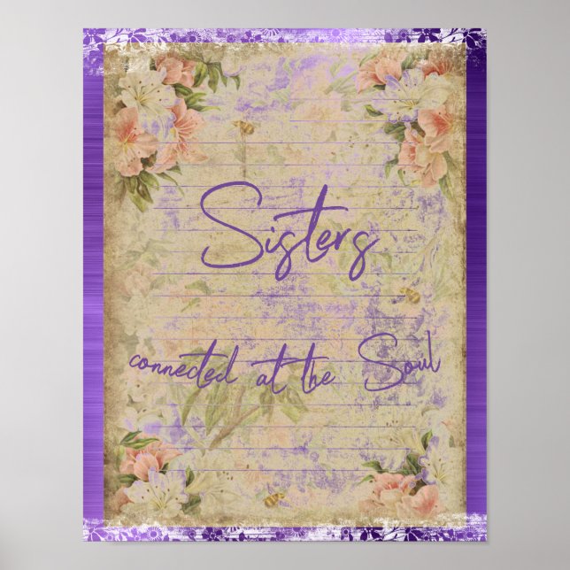 Sisters Connected at the Soul Quote   Poster (Front)