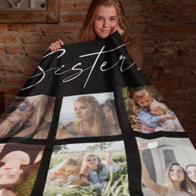 Sisters Customised Photo Collage Fleece Blanket (Creator Uploaded)