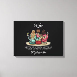 Sisters Day Custom Names Plaque – Personalised Gif Canvas Print