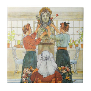 Sisters Decorating for Holiday Tile