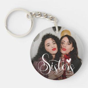Sisters Elegant Photo   Key Ring