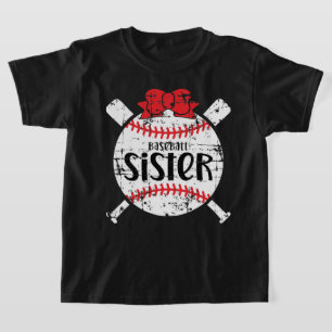 Sisters, favourite names in baseball, cute red bow T-Shirt