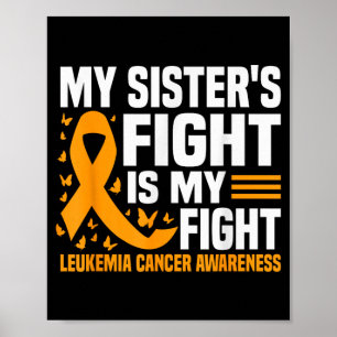 Sisters Fight Leukaemia Cancer Awareness Supporter Poster