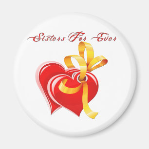 Sisters For Ever Hearts Magnet