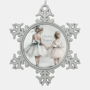 Sisters Forever Ceramic Ornament – Elegant Pastel