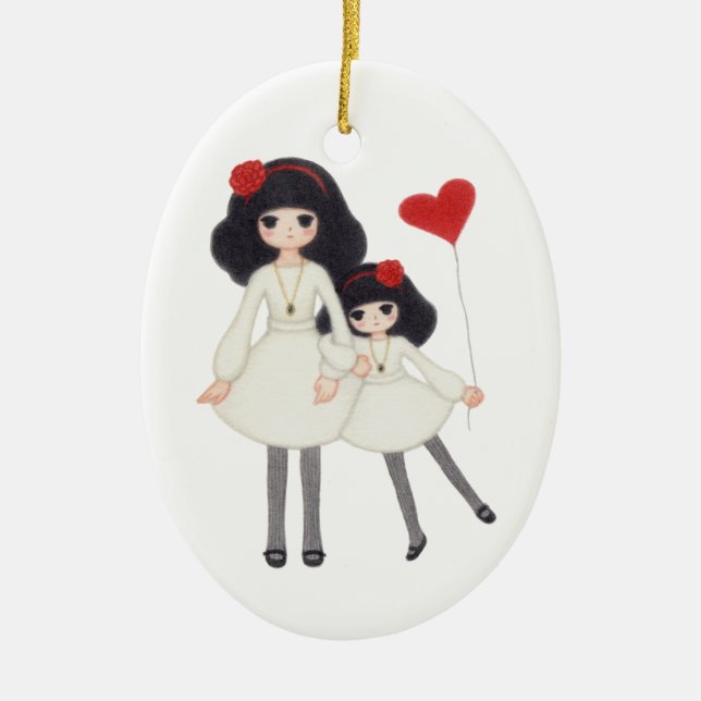 Sisters - Forever Friends! Ceramic Tree Decoration (Front)