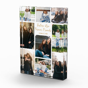 Sisters Forever Friends Collage Custom Quote Photo Block