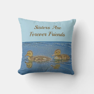 Sisters Forever Friends Ducklings Mosaic Sibling Cushion