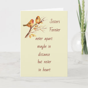 Sister's Forever Love  Inspirational Quote  Card
