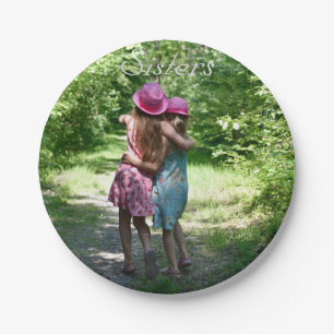 Sisters Friendship in the Rustic Spring Country Paper Plate