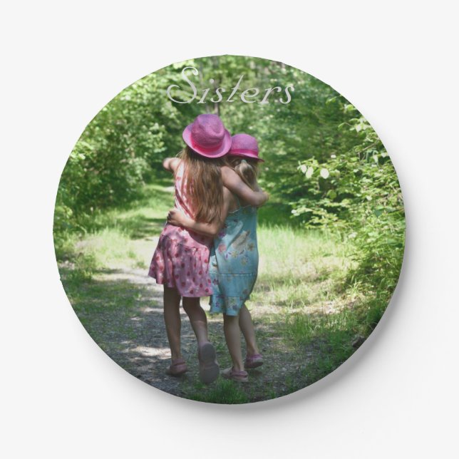 Sisters Friendship in the Rustic Spring Country Paper Plate (Front)