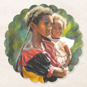 Sisters from Papua New Guinea Paper Coaster