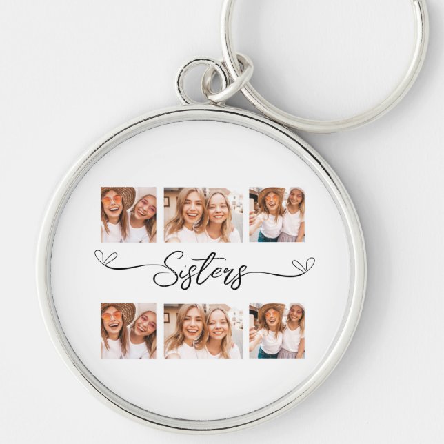 Sisters gift Photo Collage Key Ring (Front)