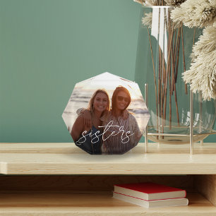 Sisters Handwritten Script Overlay Photo Block